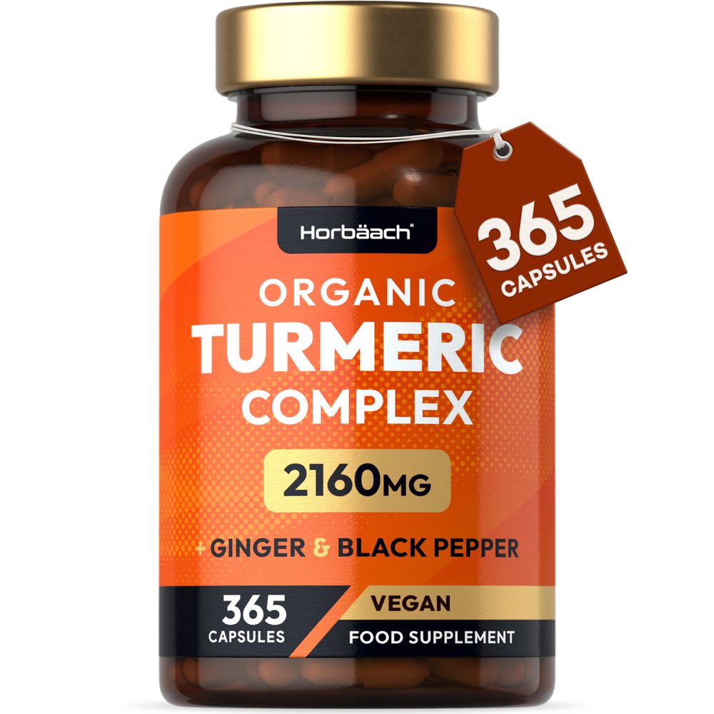 Turmeric Complex with Ginger, Black Pepper 2160 mg | Organic | 365 Capsules