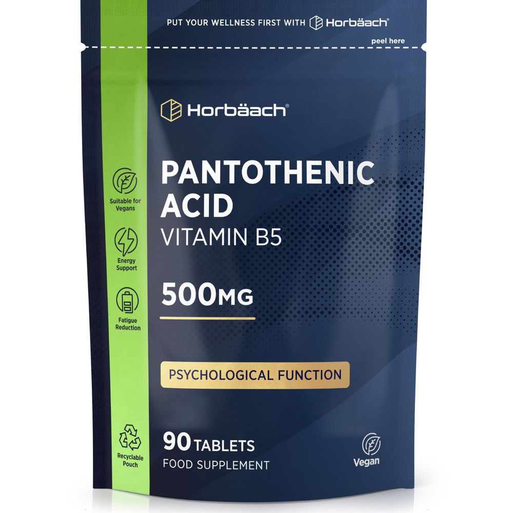 Vitamin B5 Pantothenic Acid 500 mg | 90 Tablets