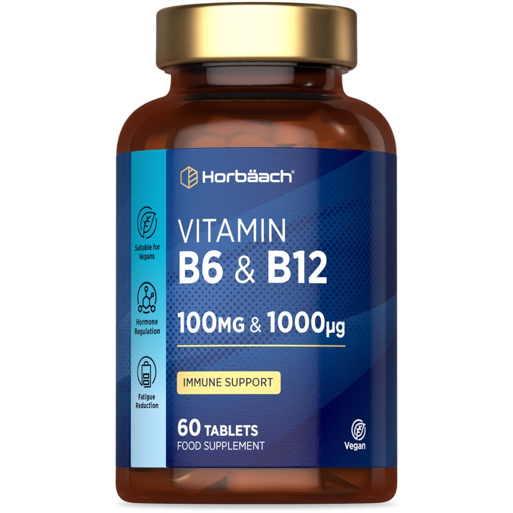 Vitamin B6 100 mg & B12 1000 mcg | 60 Tablets