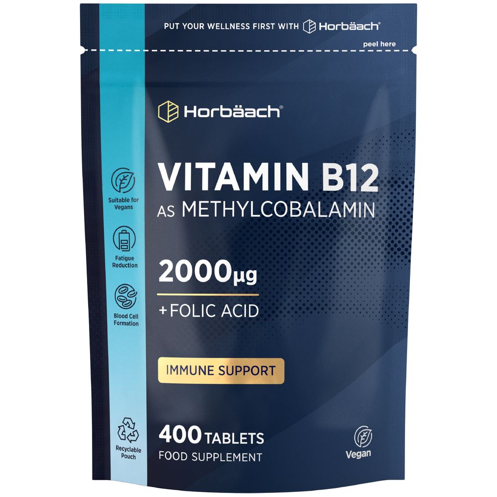 Vitamin B12 2000 mcg with Folic Acid | 400 Tablets