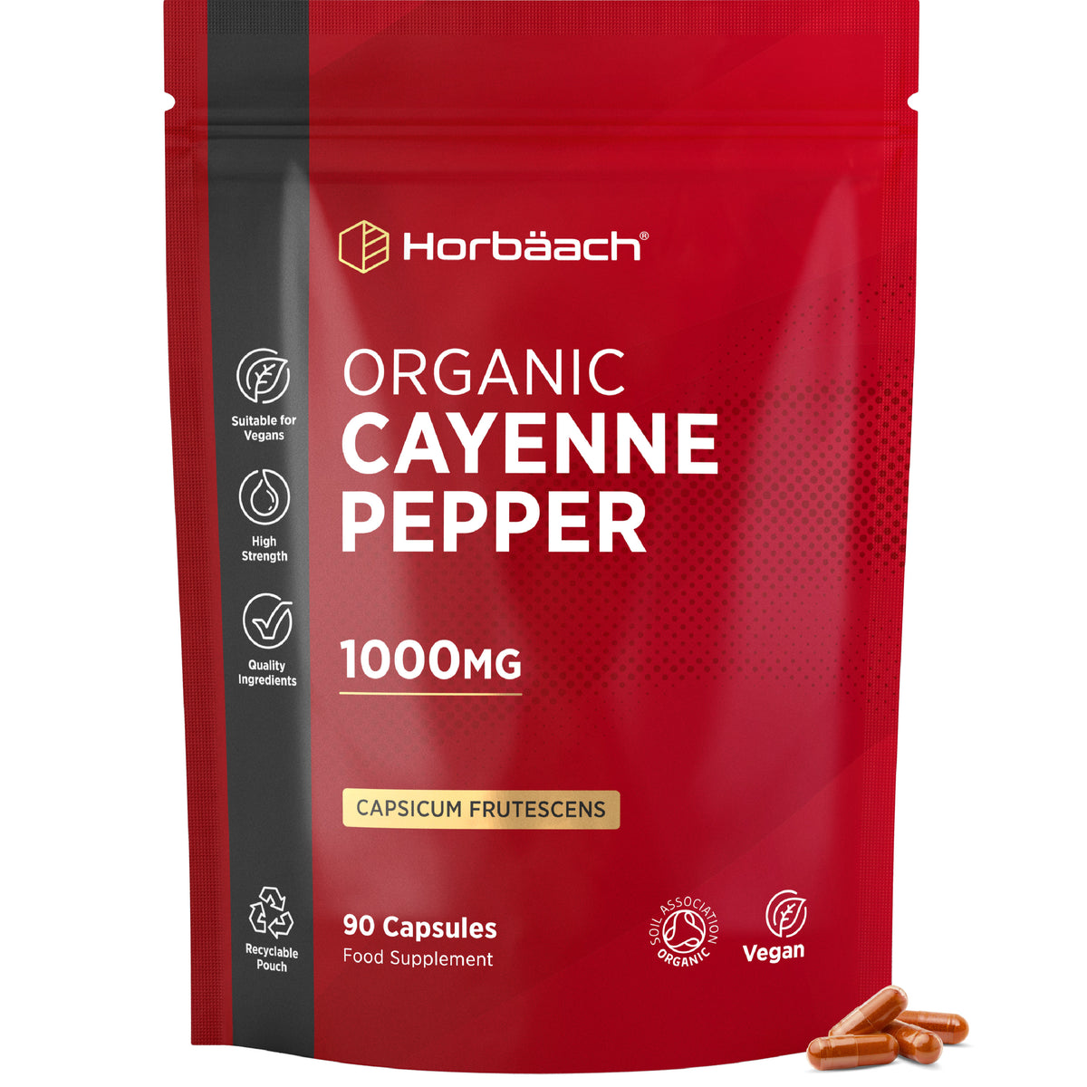 Cayenne Pepper 1000 mg | Organic | 90 Capsules