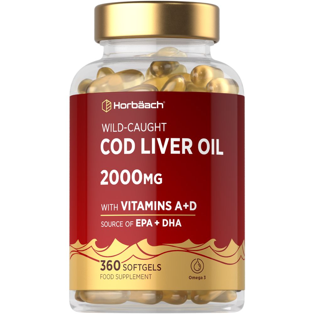 Cod Liver Oil 2000 mg with Vitamin A & D | 360 Softgels