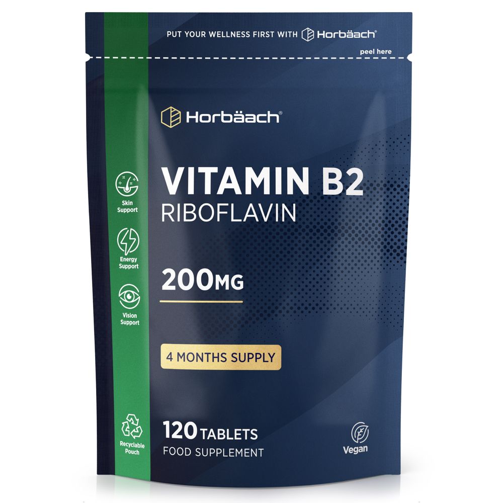 Vitamin B2 Riboflavin 200 mg | 120 Tablets