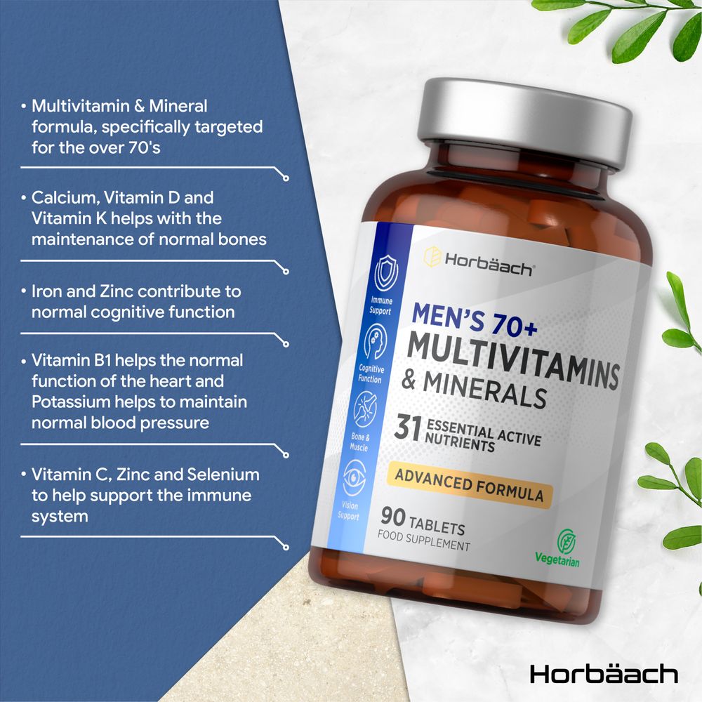 Multivitamins and Minerals for Men 70 Plus | 90 Tablets