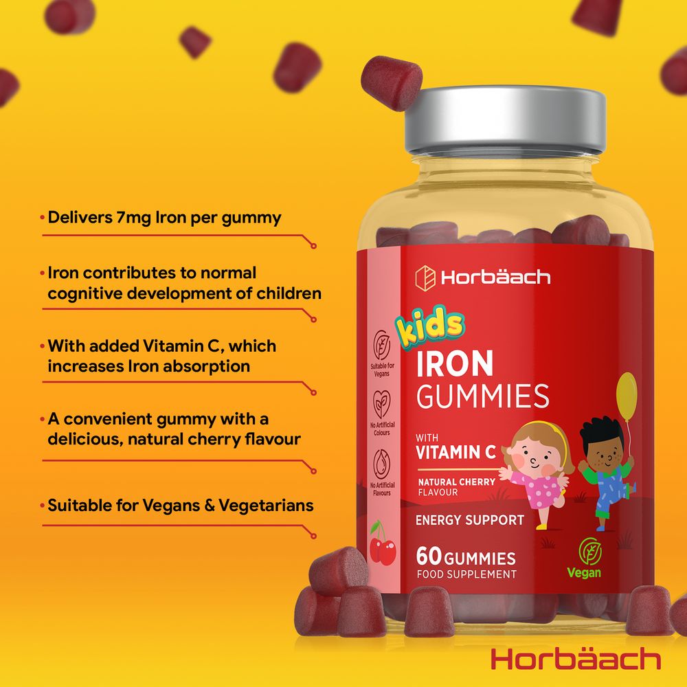 Iron with Vitamin C for Kids | 60 Gummies