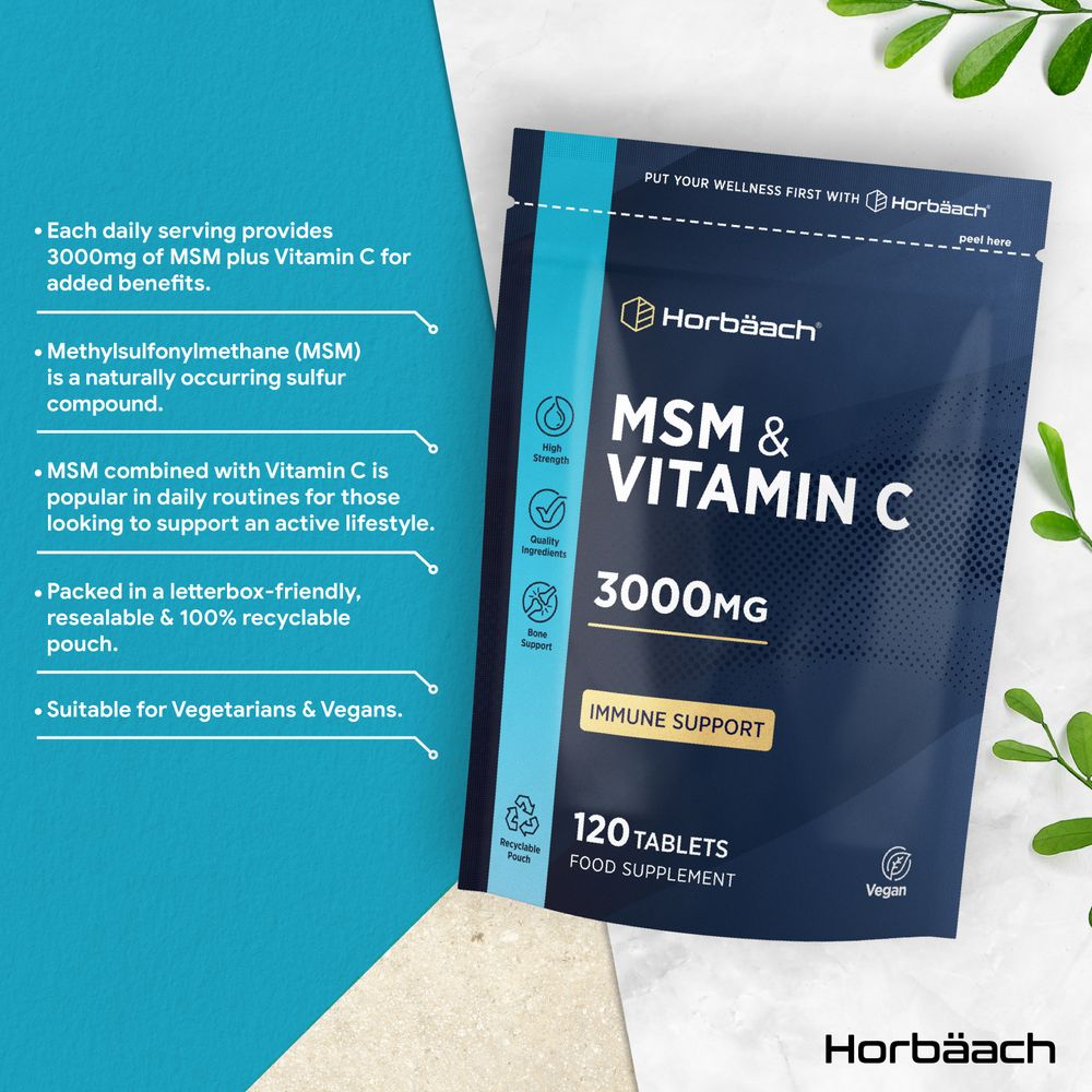 MSM and Vitamin C 3000 mg | 120 Tablets