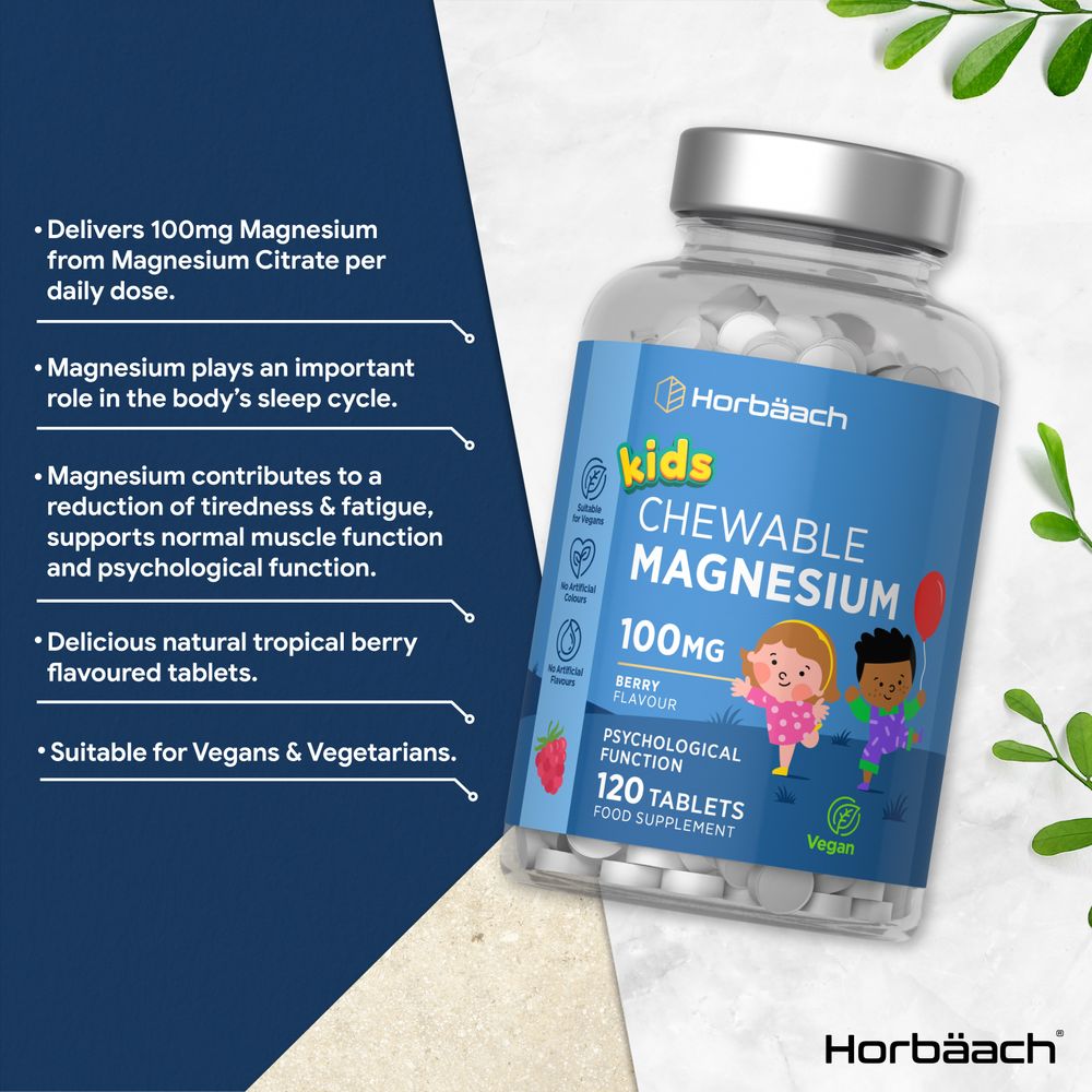 Magnesium for Kids 100 mg | 120 Chewable Tablets