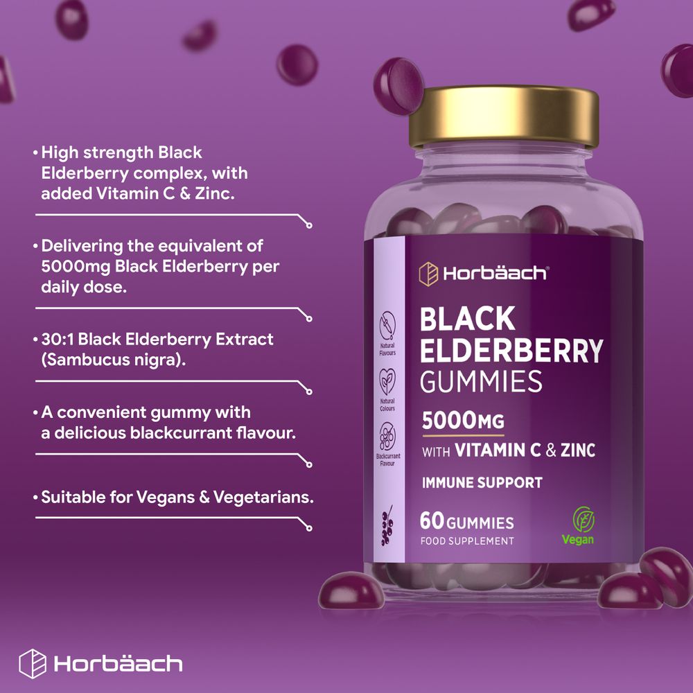 Black Elderberry 5000 mg | 60 Gummies