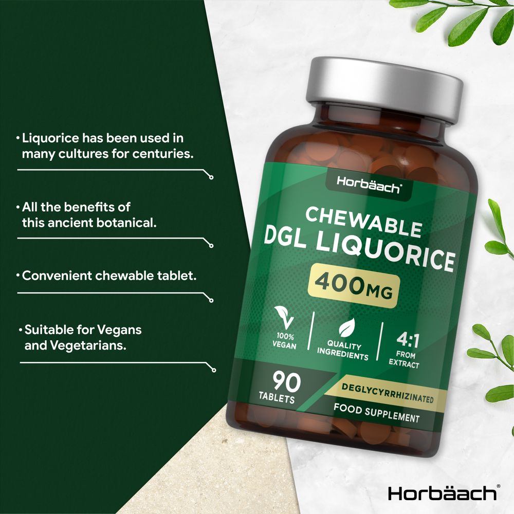 DGL Licorice 400 mg | 90 Chewable Tablets