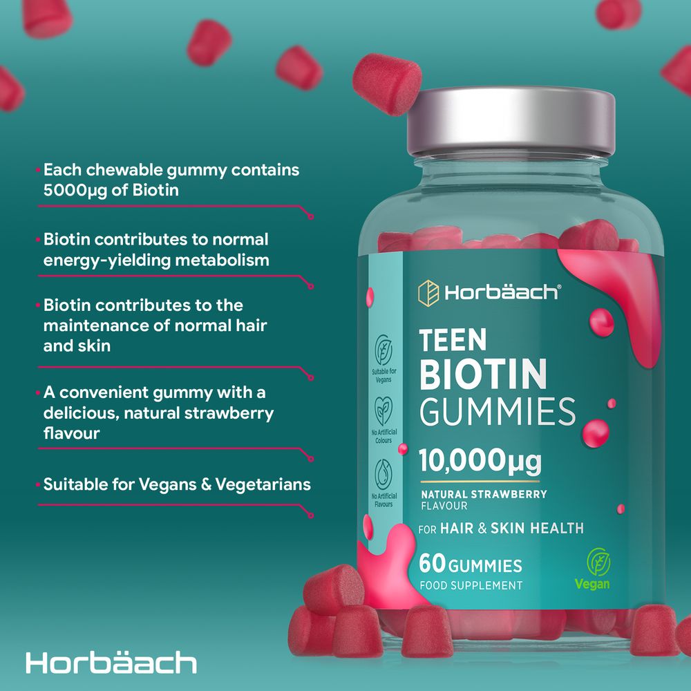 Biotin for Teens 10,000 ug | 60 Gummies