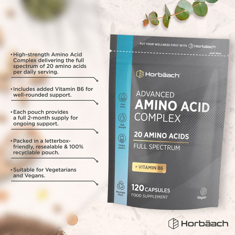 Amino Acid Complex with Vitamin B6 | 120 Capsules