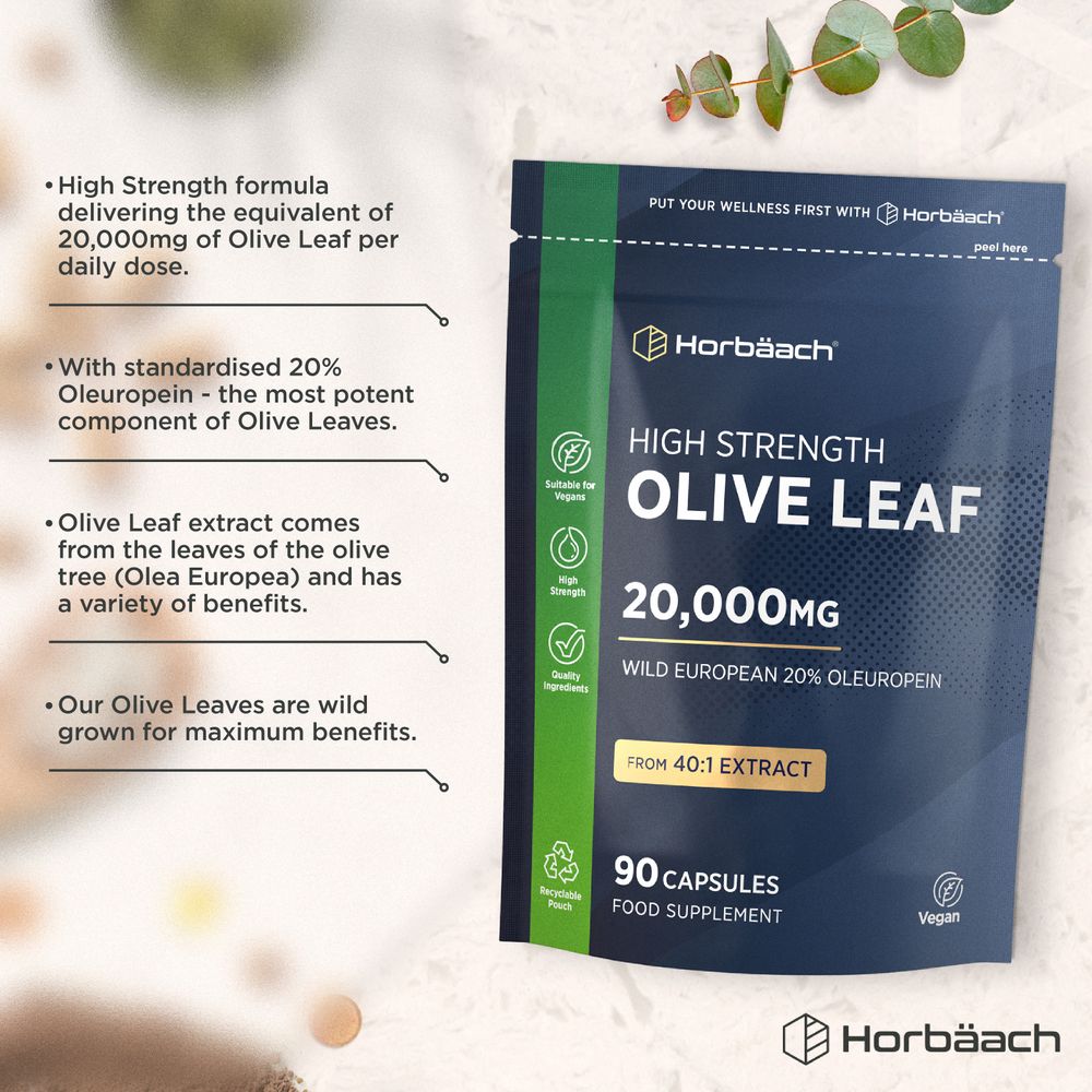 Olive Leaf Extract 20,000 mg | 90 Capsules