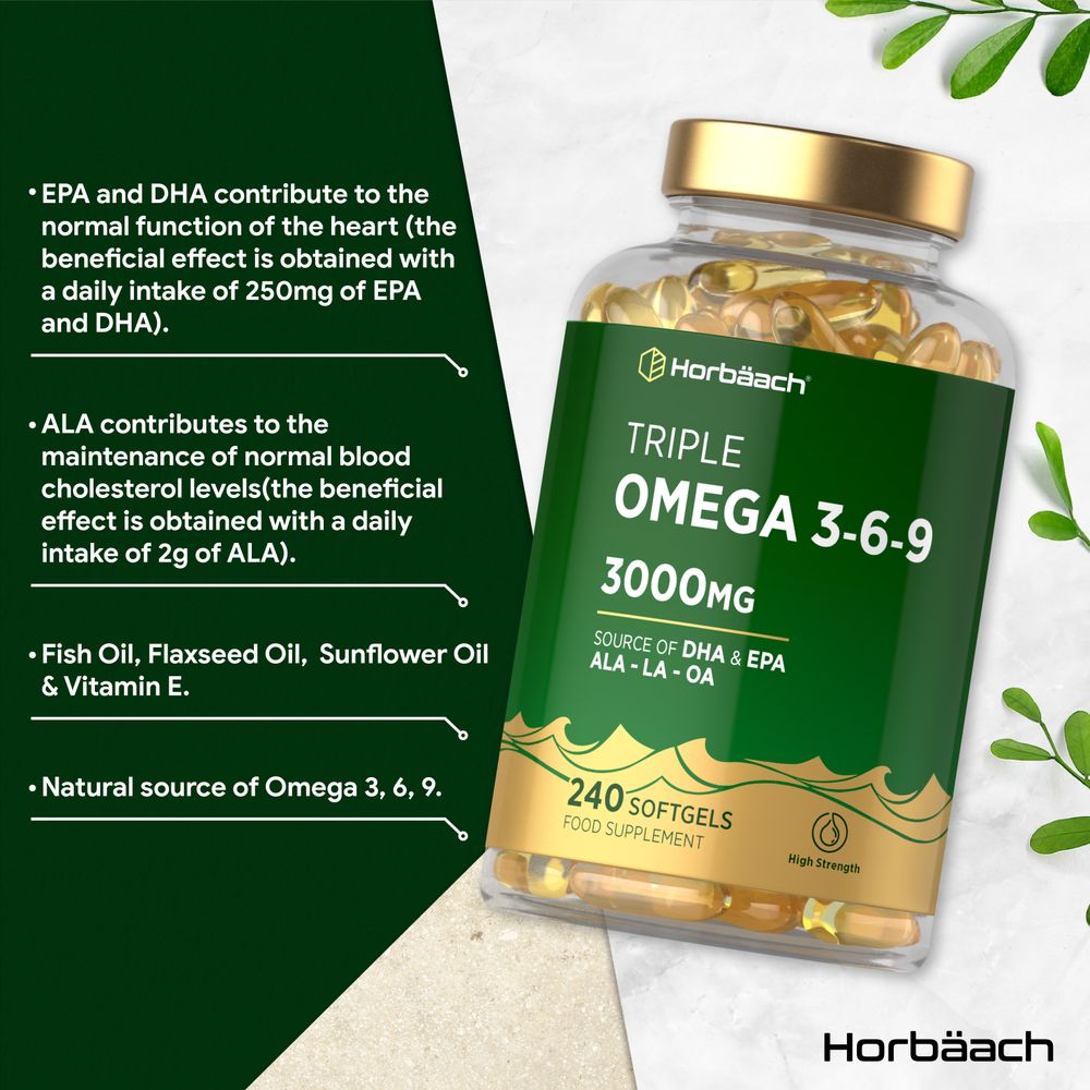 Omega 3-6-9 3000 mg with EPA, DHA & ALA | 240 Softgels