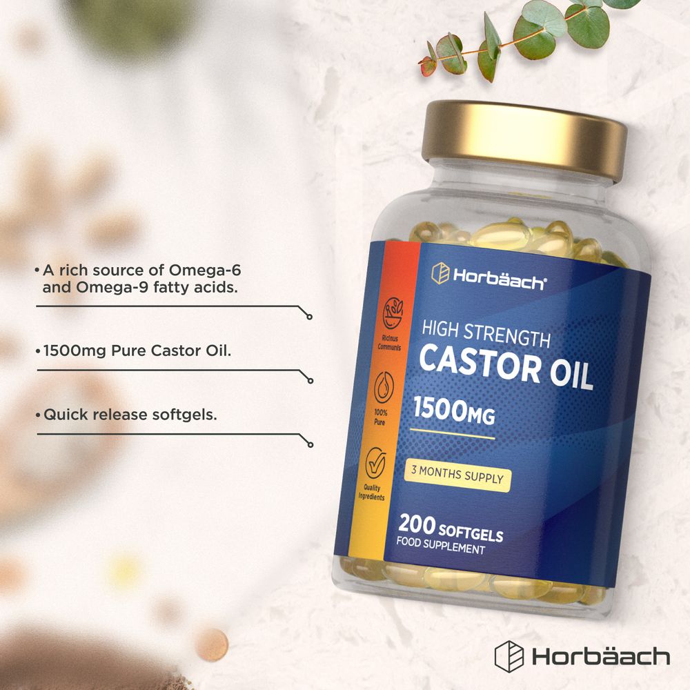 Castor Oil 1500 mg | 200 Softgels