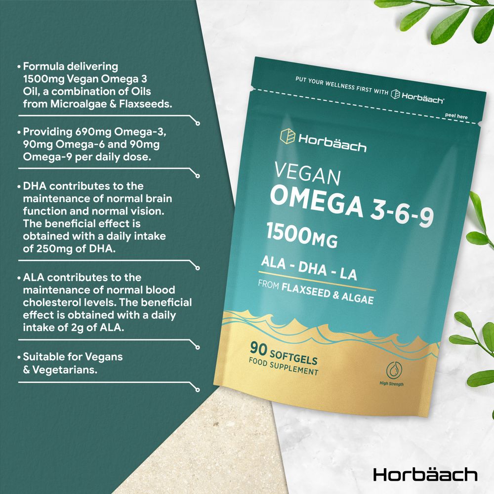 Omega 3-6-9 1500 mg | Vegan | 90 Softgels