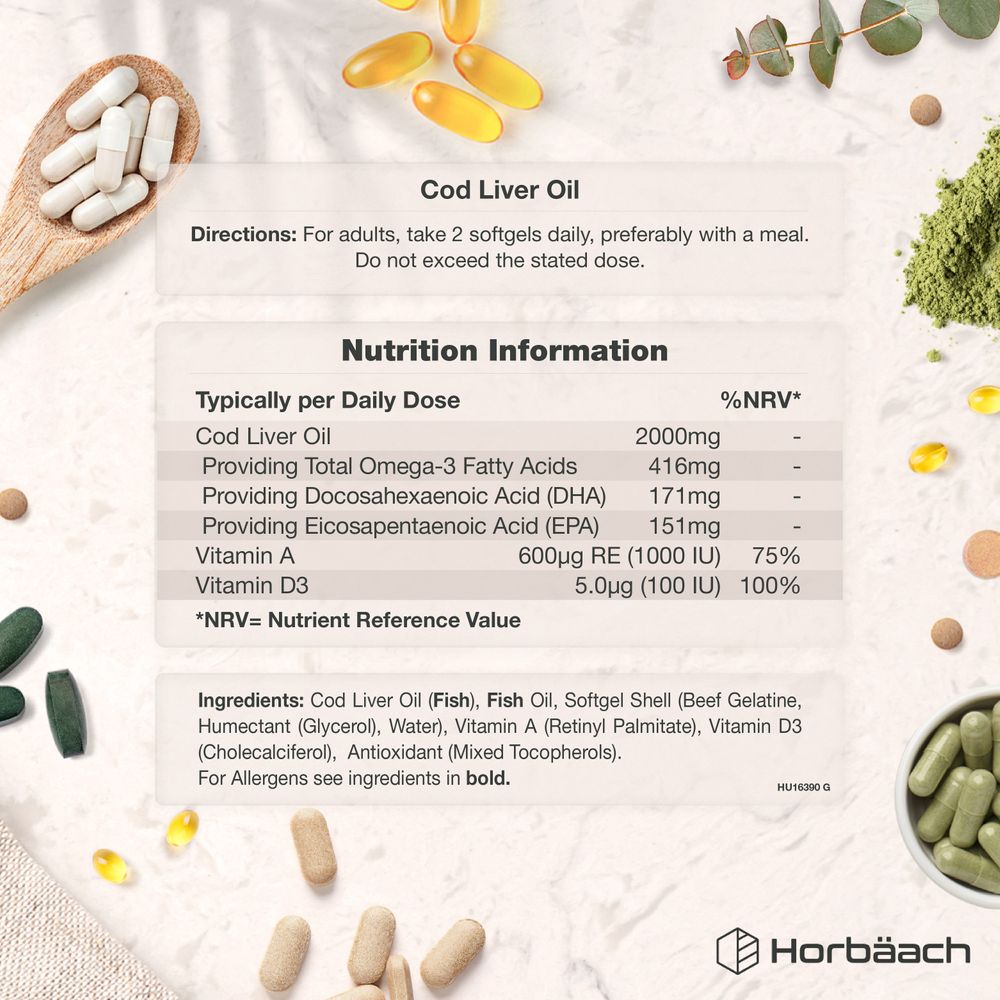 Cod Liver Oil 2000 mg with Vitamin A & D | 360 Softgels