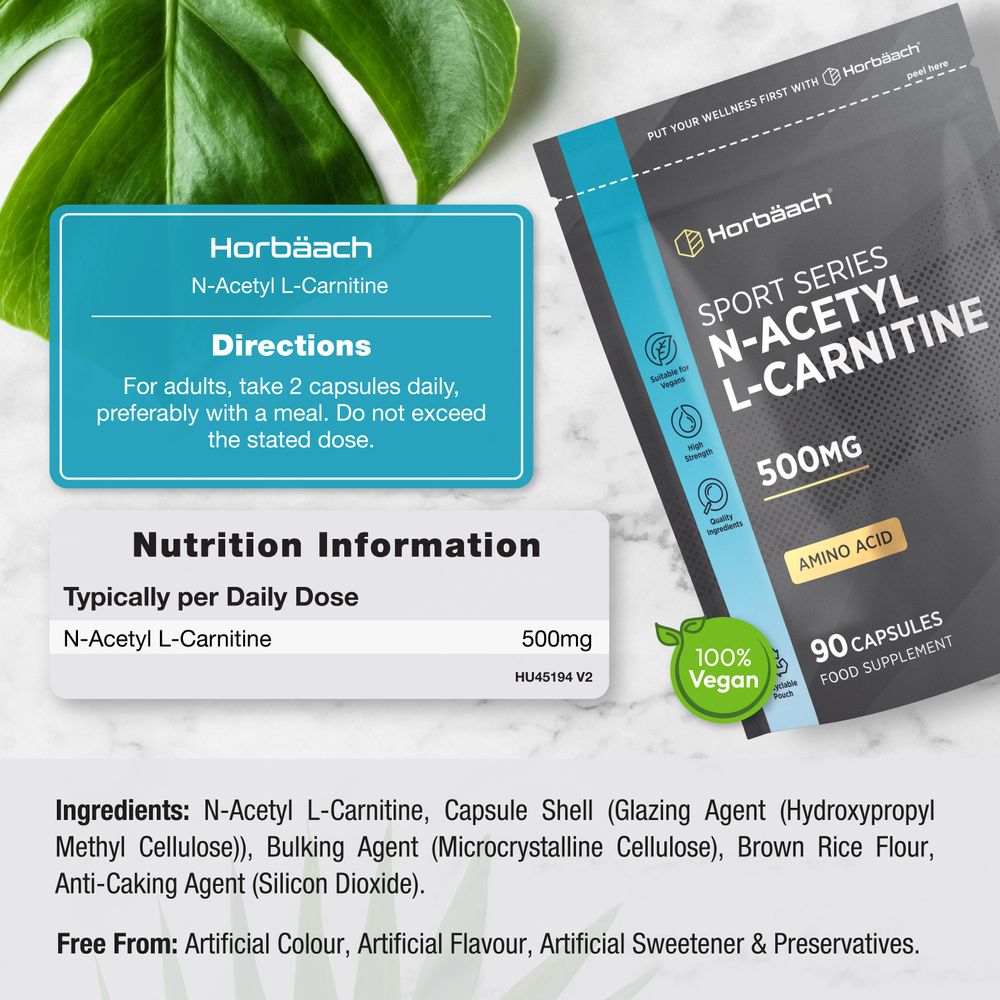 N-Acetyl L-Carnitine 500 mg | 90 Capsules