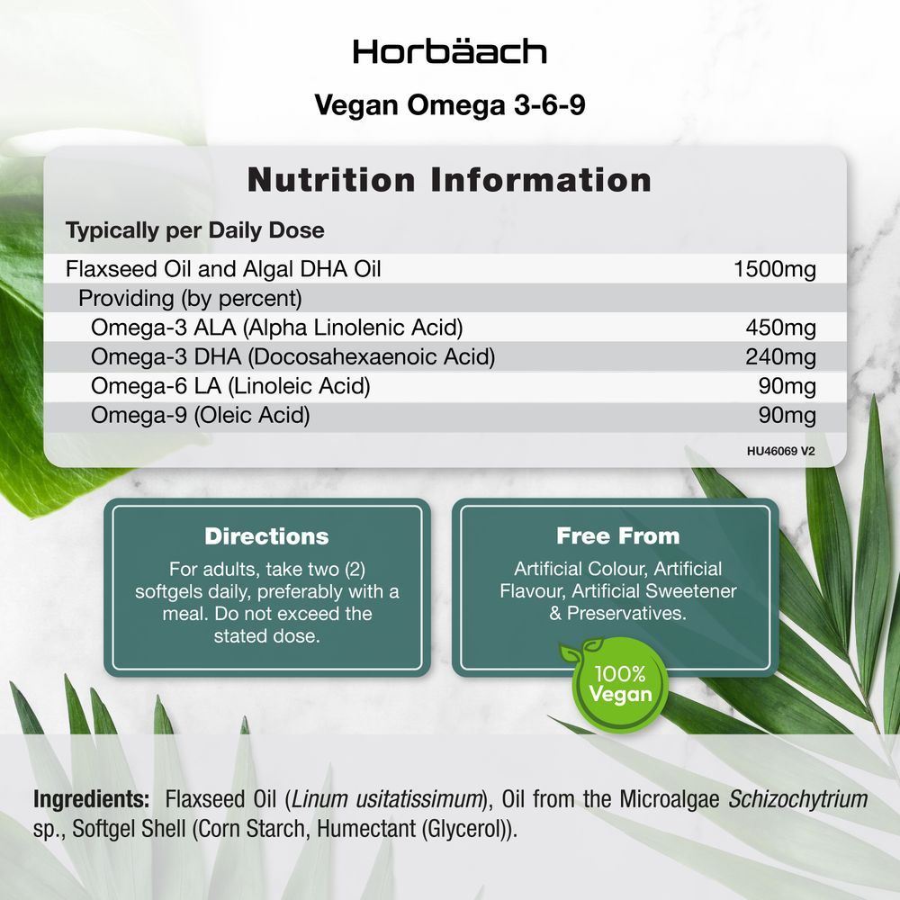Omega 3-6-9 1500 mg | Vegan | 90 Softgels