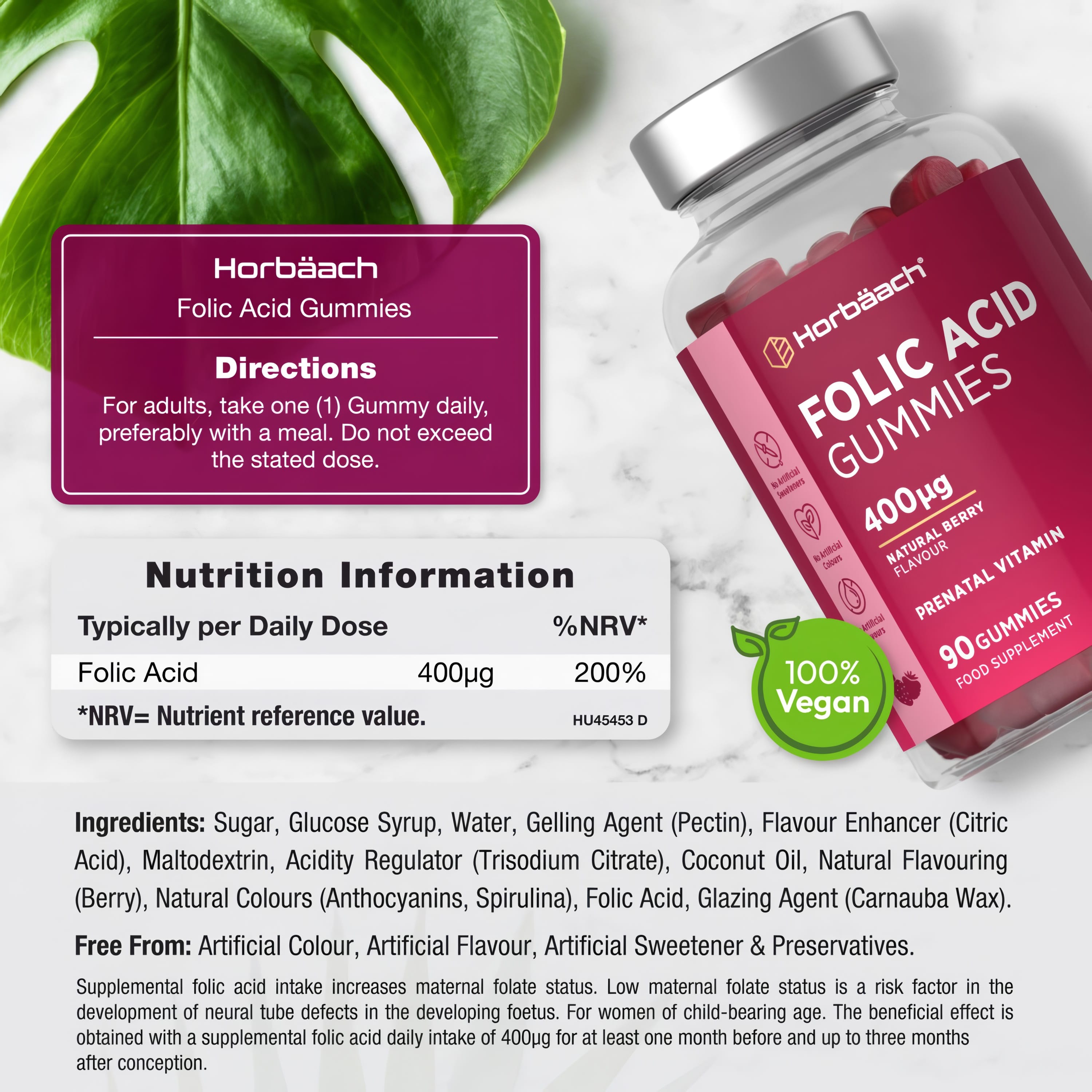 Folic Acid 400 mcg | 90 Gummies