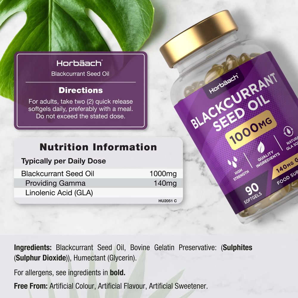 Blackcurrant Seed Oil 1000 mg | 90 Softgels