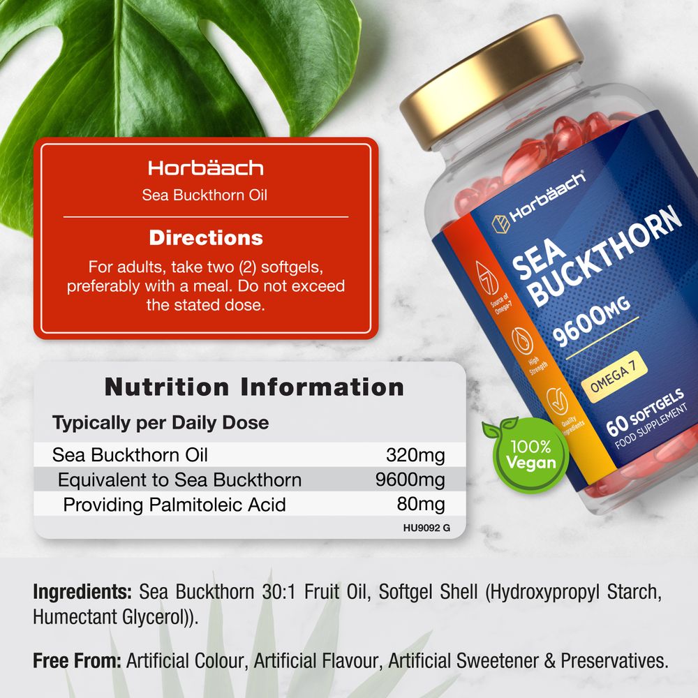 Sea Buckthorn Oil 9600 mg | 60 Softgels