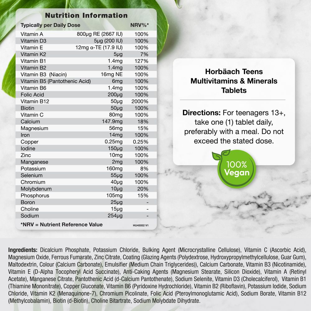 Multivitamins and Minerals for Teens | 120 Tablets