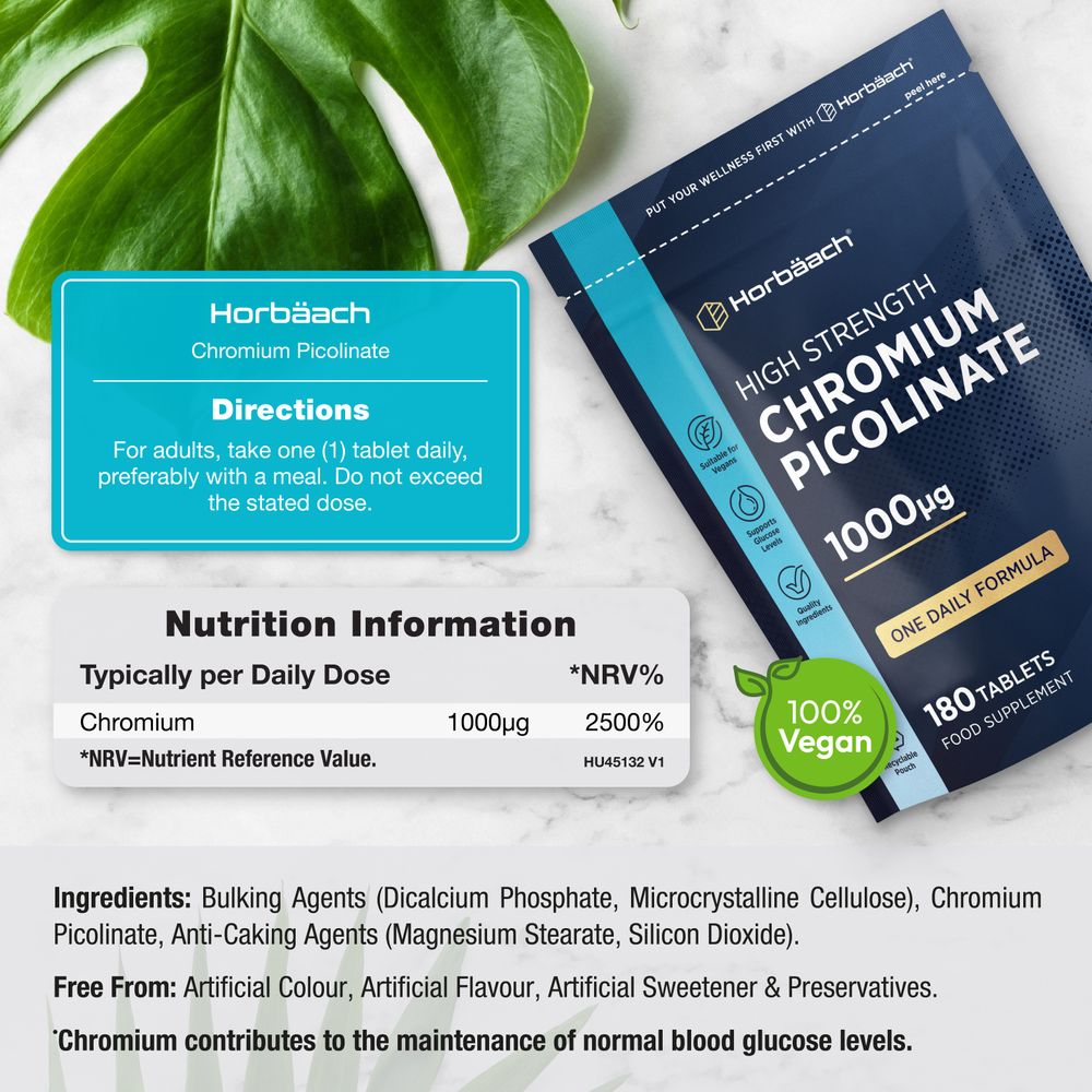 Chromium Picolinate 1000 mcg | 180 Tablets