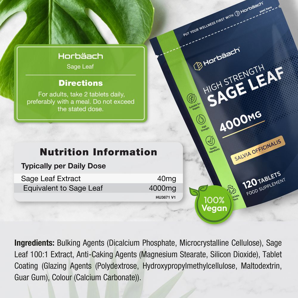 Sage Leaf 4000 mg | 120 Tablets