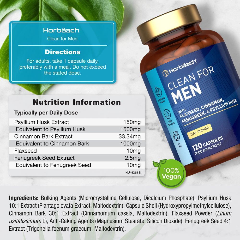 Psyllium Husk Complex for Men | 120 Capsules