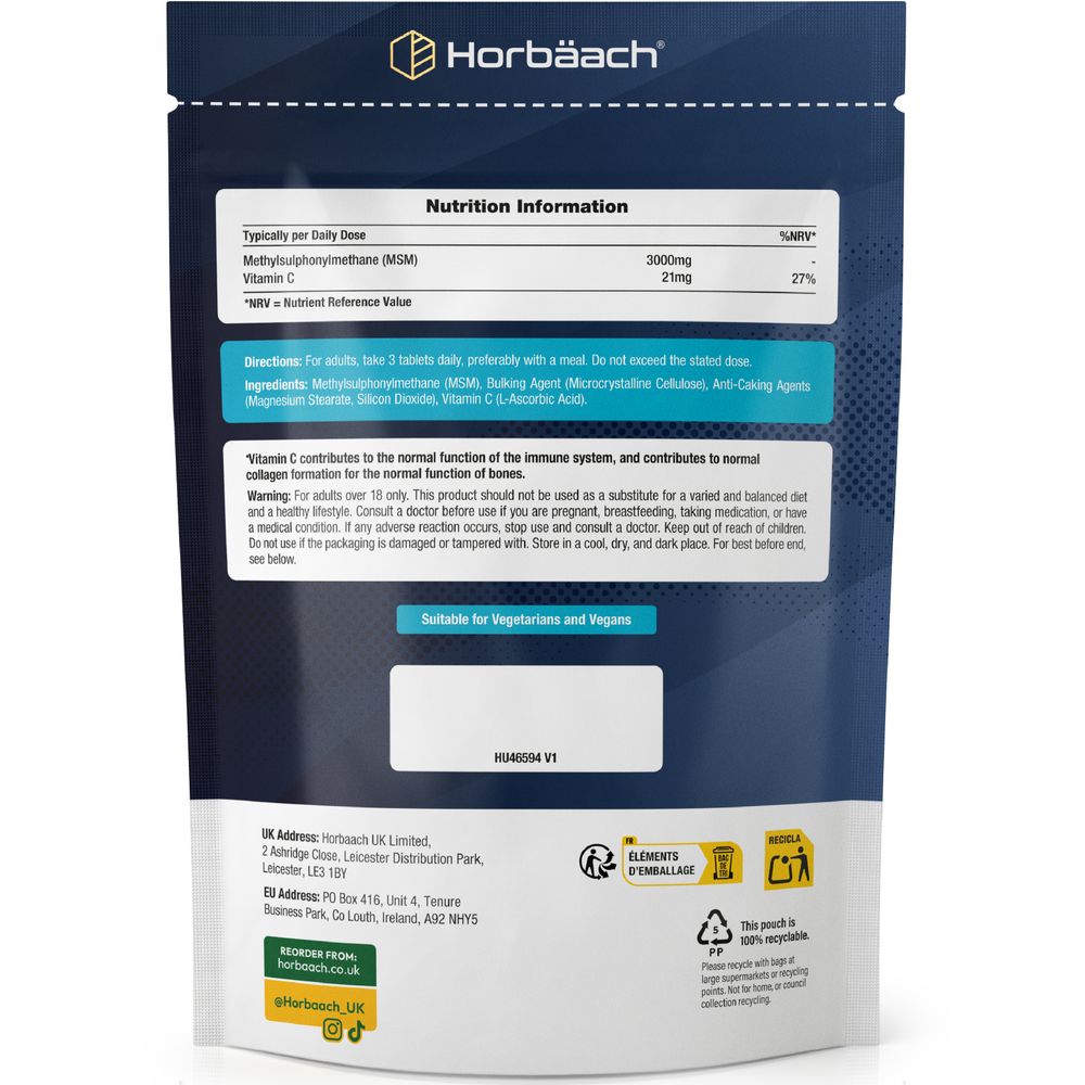 MSM and Vitamin C 3000 mg | 120 Tablets