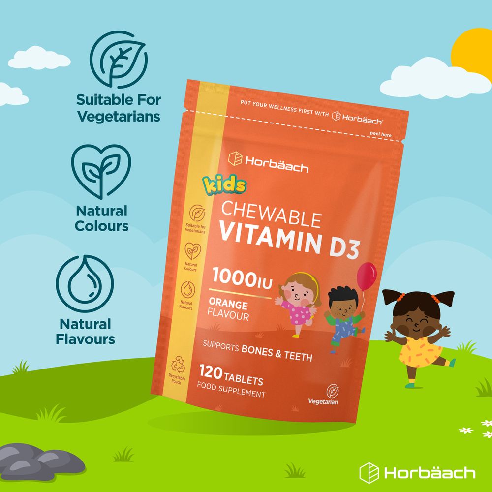 Vitamin D3 for Kids 1000 iu | 120 Chewable Tablets