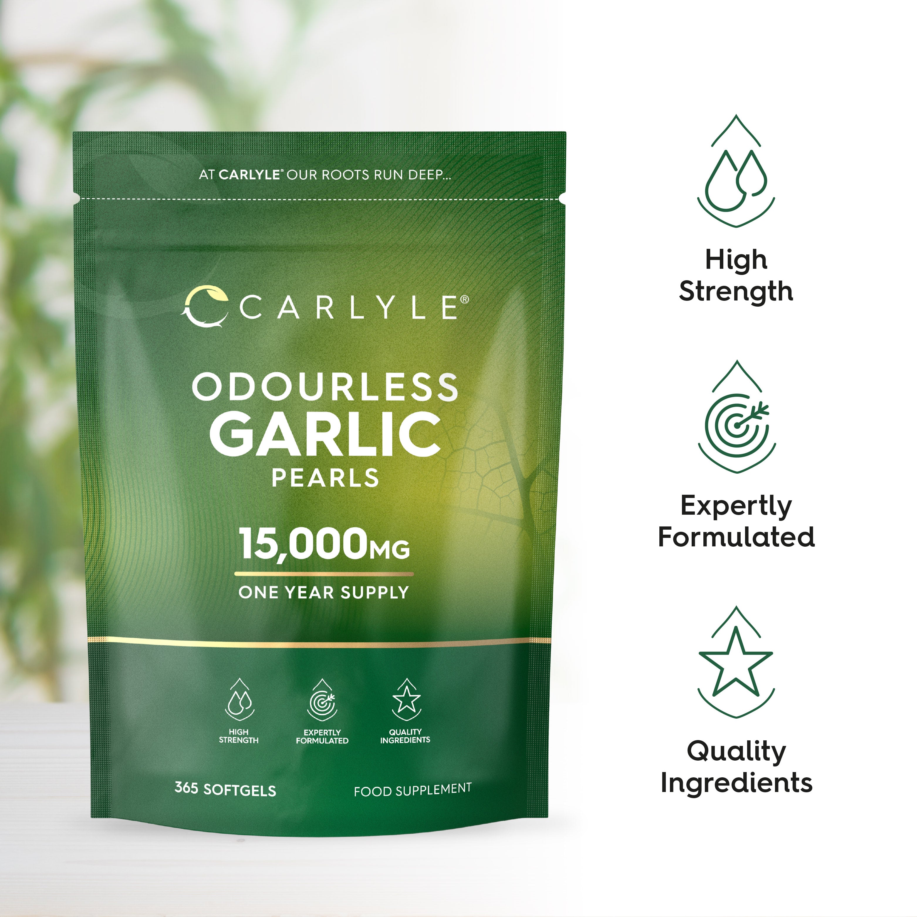 Odourless Garlic 15,000 mg | 365 Softgels