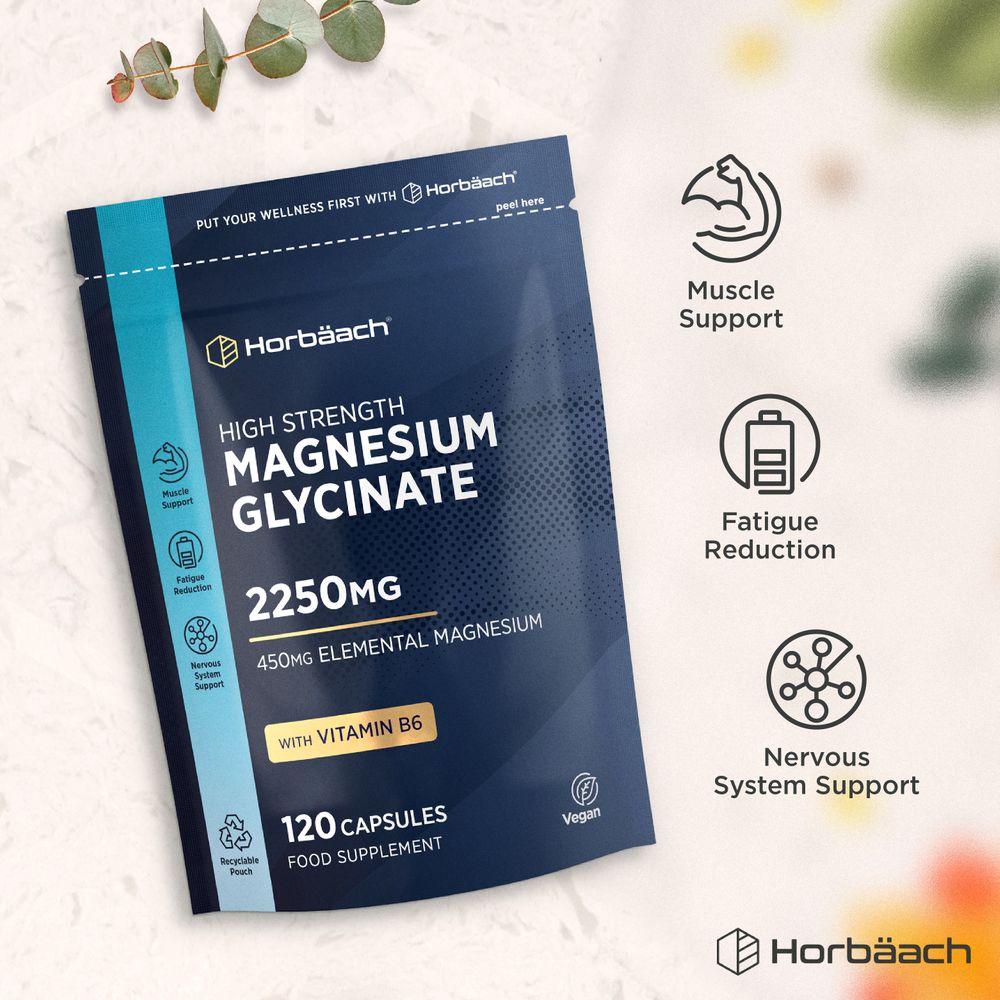 Magnesium Glycinate 2250 mg | 120 Capsules