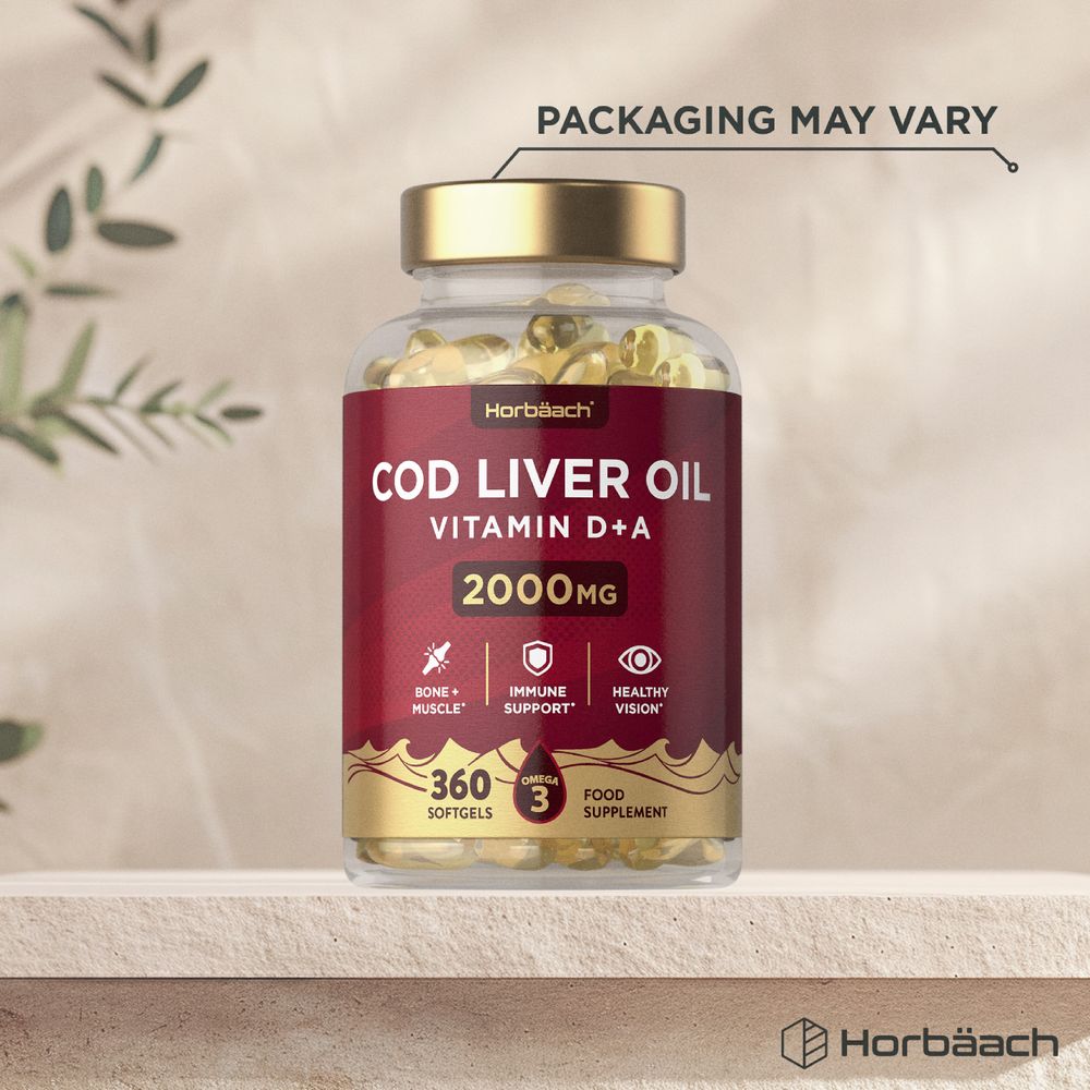 Cod Liver Oil 2000 mg with Vitamin A & D | 360 Softgels
