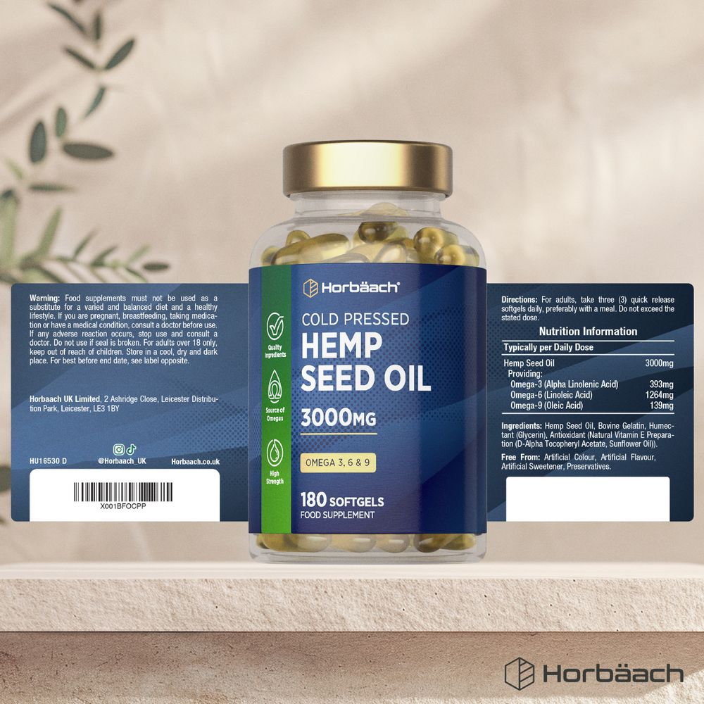 Hemp Seed Oil 3000 mg | 180 Softgels