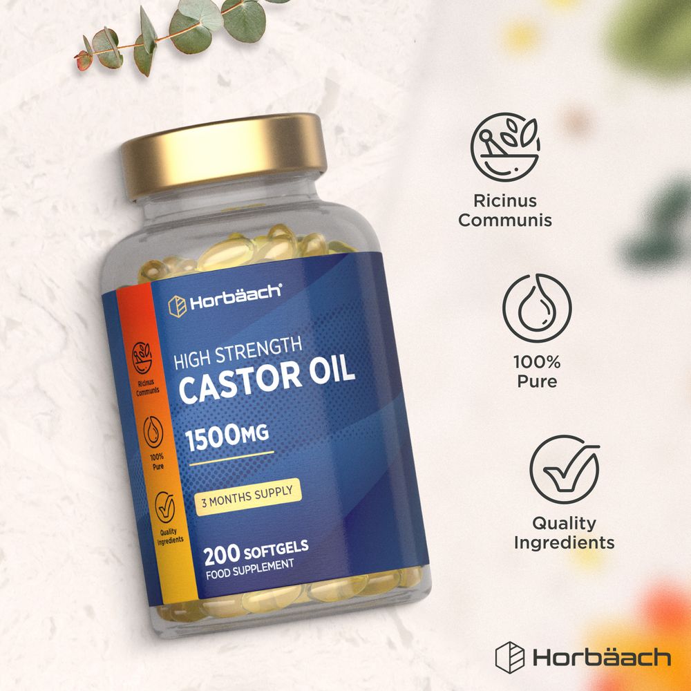 Castor Oil 1500 mg | 200 Softgels