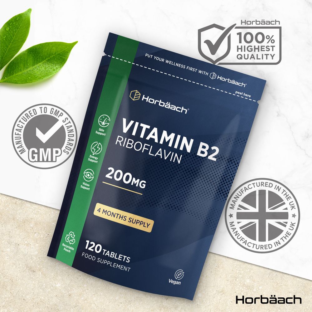 Vitamin B2 Riboflavin 200 mg | 120 Tablets