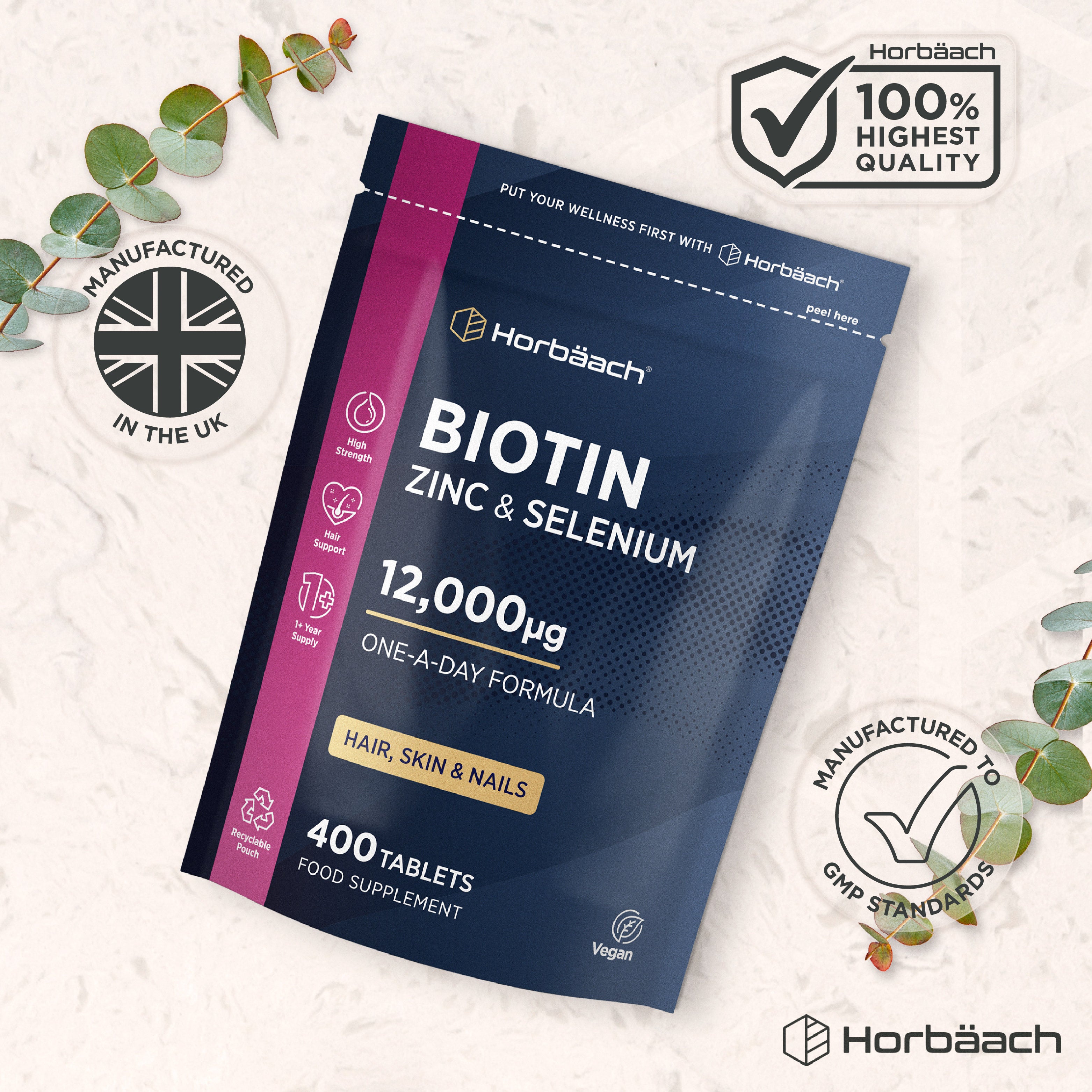 Biotin 12,000 ug | 400 Tablets