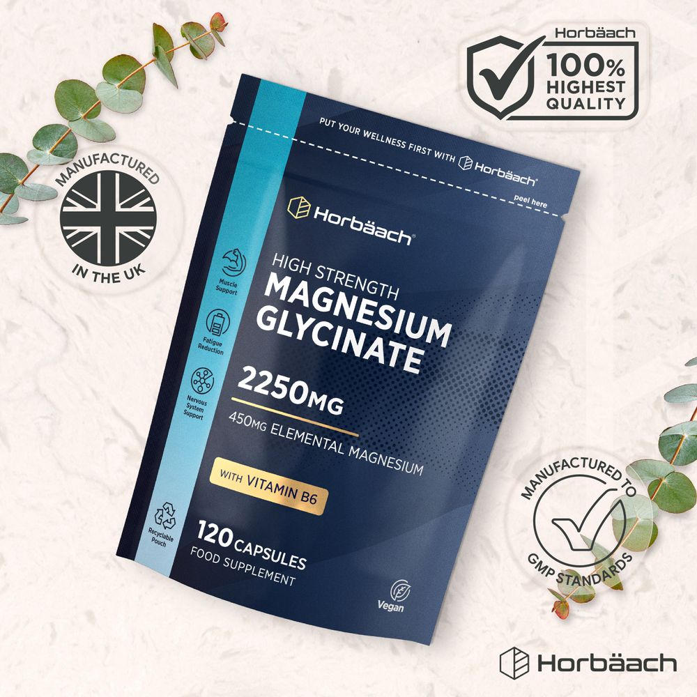 Magnesium Glycinate 2250 mg | 120 Capsules
