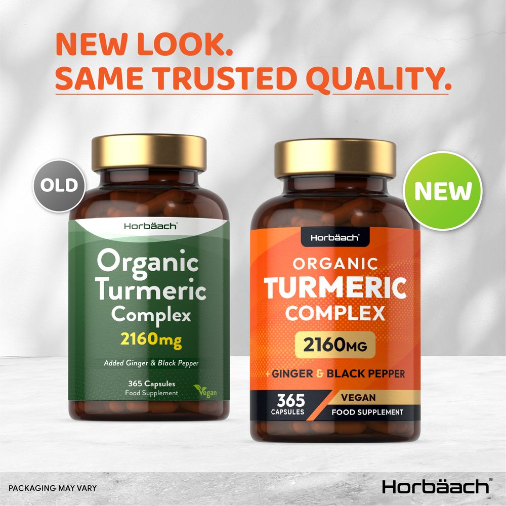 Turmeric Complex with Ginger, Black Pepper 2160 mg | Organic | 365 Capsules