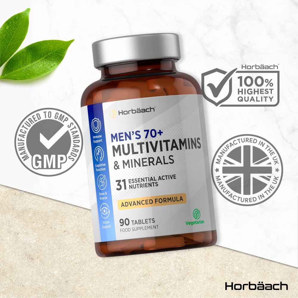 Multivitamins and Minerals for Men 70 Plus | 90 Tablets