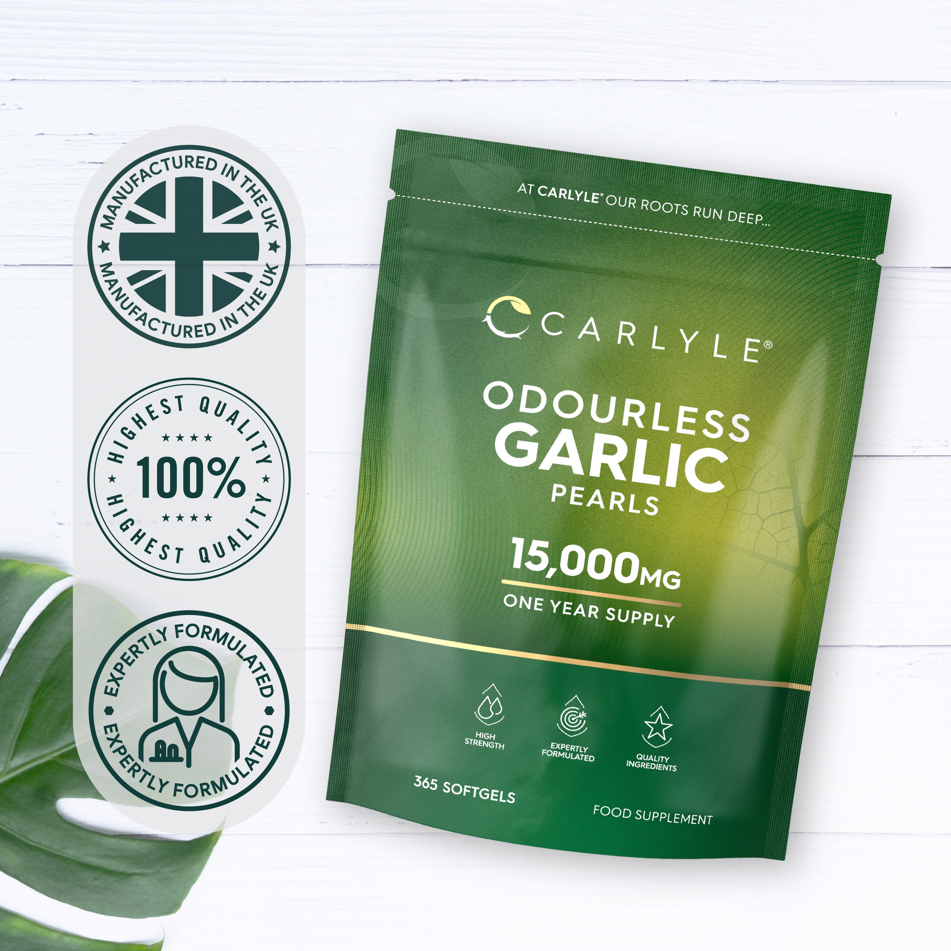 Odourless Garlic 15,000 mg | 365 Softgels