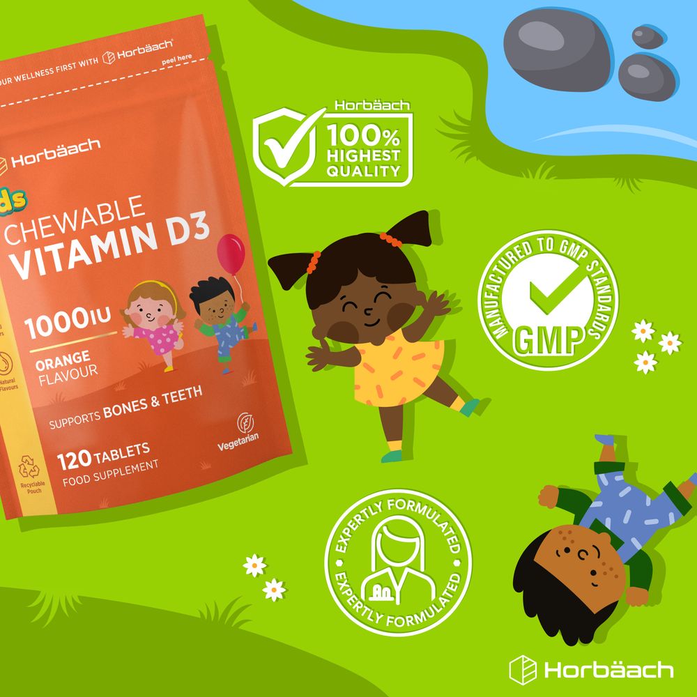 Vitamin D3 for Kids 1000 iu | 120 Chewable Tablets