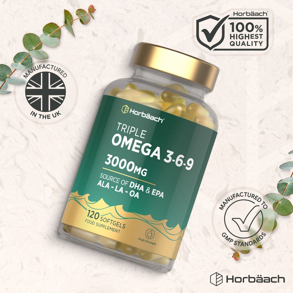 Omega 3-6-9 3000 mg with EPA, DHA & ALA | 120 Softgels