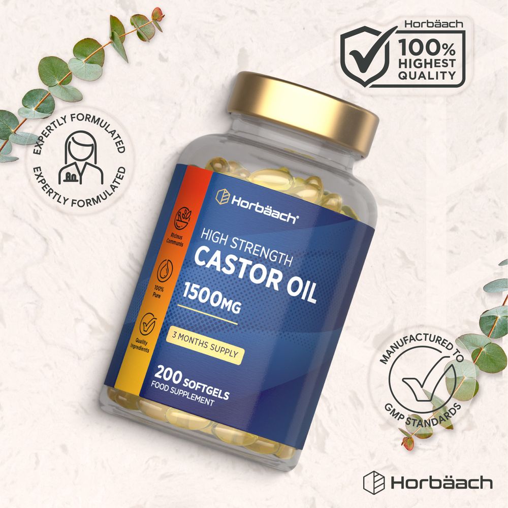 Castor Oil 1500 mg | 200 Softgels