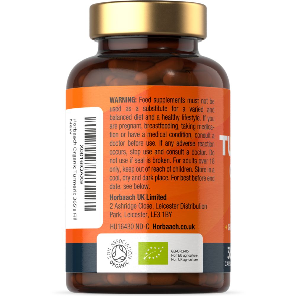 Turmeric Complex with Ginger, Black Pepper 2160 mg | Organic | 365 Capsules