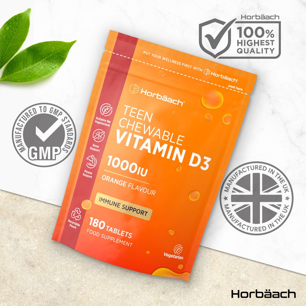 Vitamin D3 for Teens 1000 IU | 180 Chewable Tablets