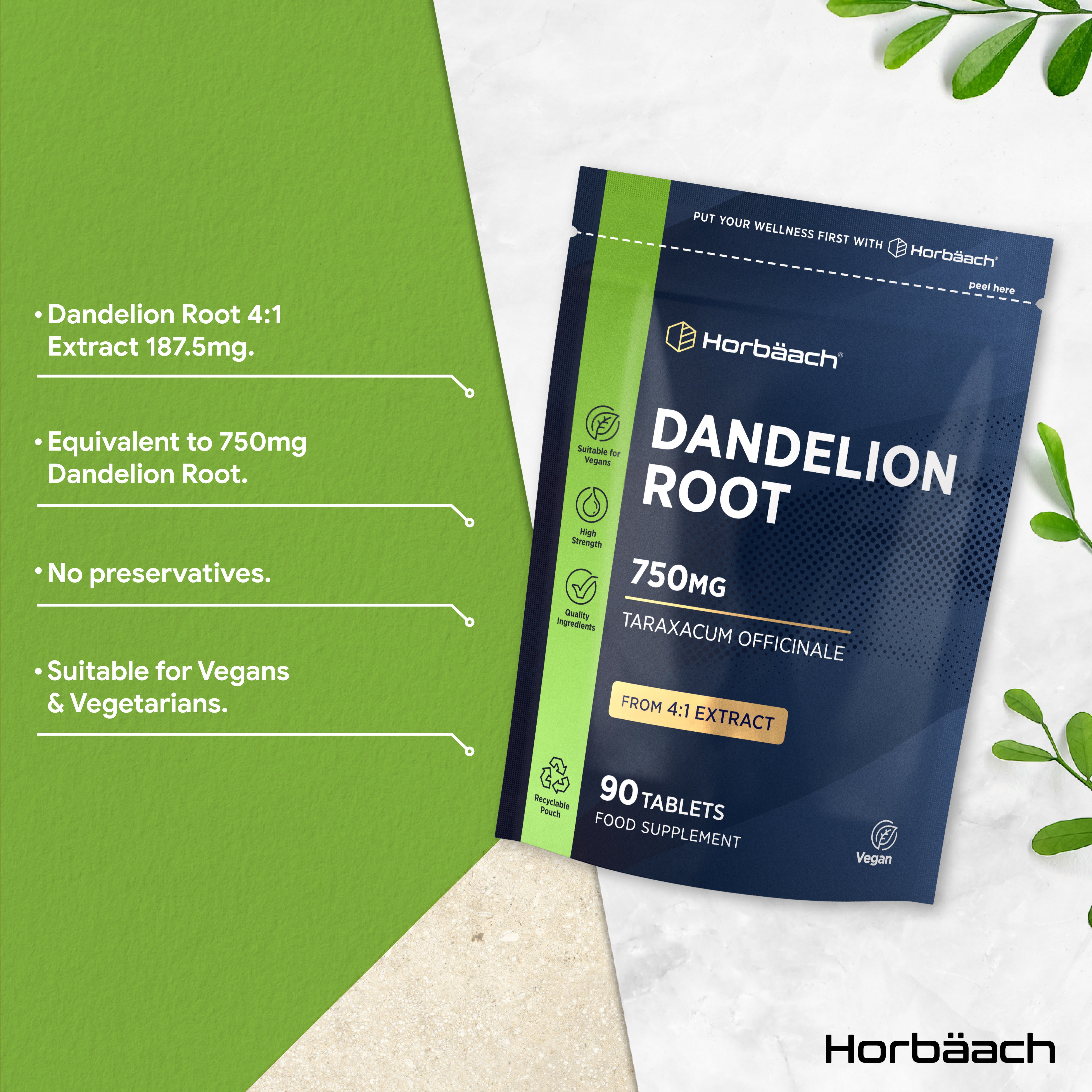 Dandelion Root 750 mg | 90 Tablets