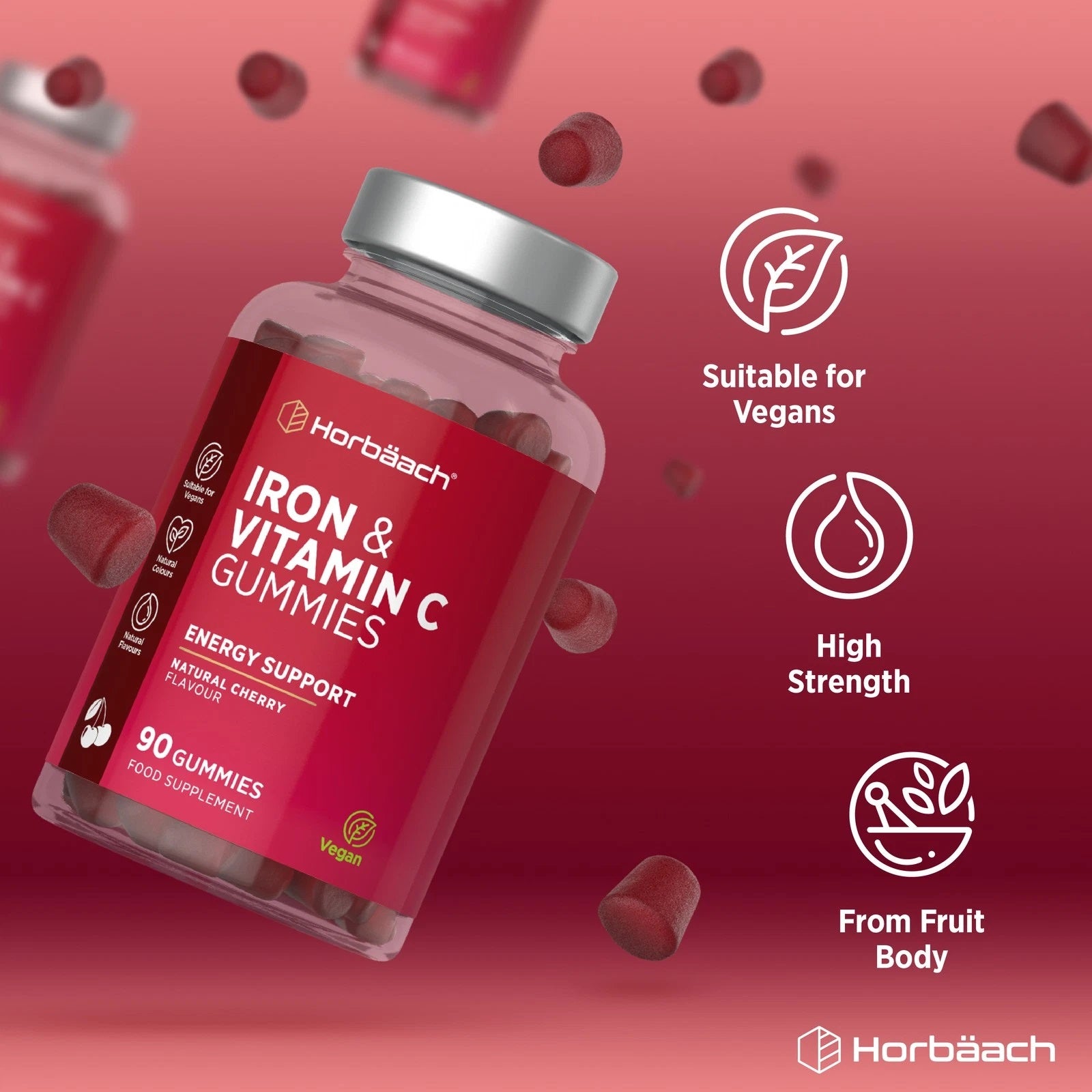 Iron 14 mg with Vitamin C | 90 Gummies