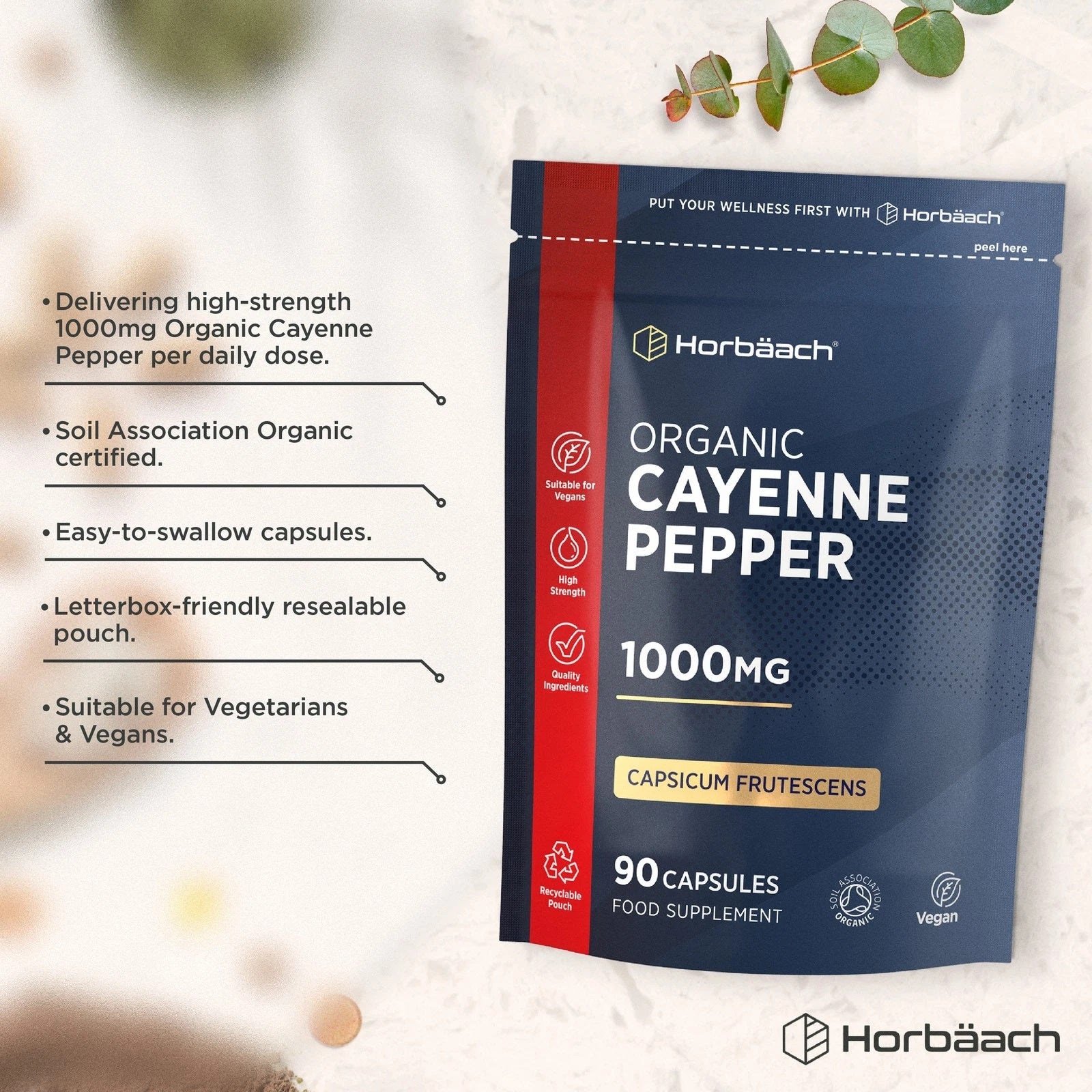 Cayenne Pepper 1000 mg | Organic | 90 Capsules